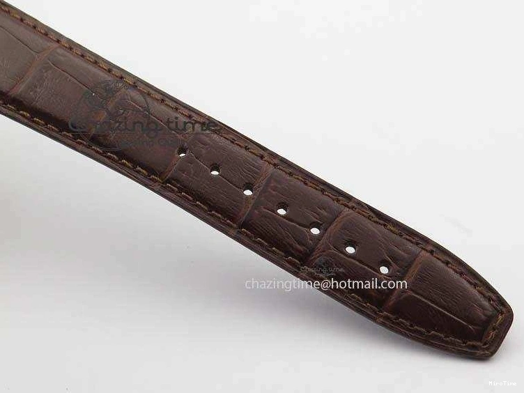 MIROTIME 0331 Sustainable Portuguese IW5444 SS White Dial RG Numbers On Brown Leather Strap A 7256